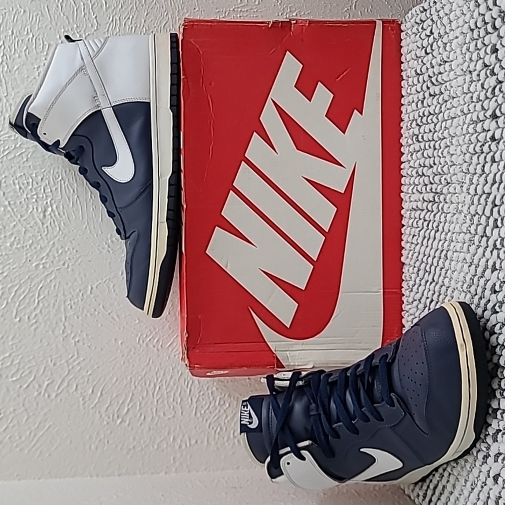 Nike Dunk High Vintage Retro VP White Navy 2006 Mens Sneakers 309432-411 Size 13